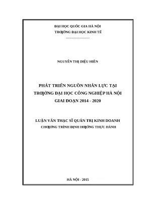 Luận văn: Phát triển nguồn nhân lực ĐH Công nghiệp Hà Nội
