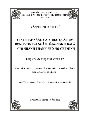 Giải pháp nâng cao hiệu quả huy động vốn tại ngân hàng