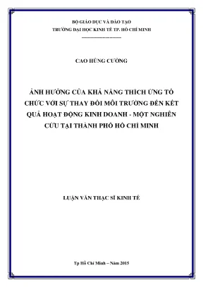 Ảnh Hưởng Của Khả Năng Thích Ứng Tổ Chức Đến Kết Quả