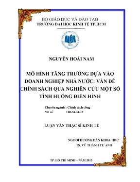 Mô Hình Tăng Trưởng Doanh Nghiệp Nhà Nước: Chính Sách và