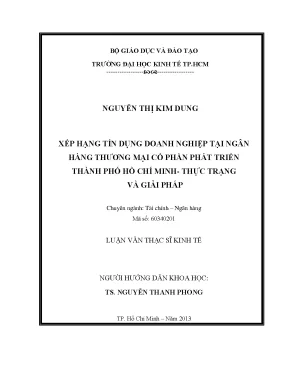 Xếp Hạng Tín Dụng Doanh Nghiệp Tại Ngân Hàng TMCP Phát