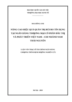 Nâng cao hiệu quả quản trị rủi ro tín dụng tại BIDV Nam