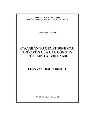 Nhân Tố Quyết Định Cấu Trúc Vốn Các Công Ty Cổ Phần Tại