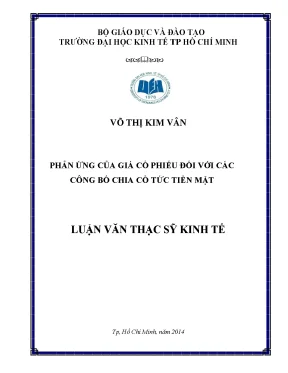 Phản ứng của giá cổ phiếu với thông báo chia cổ tức tiền mặt