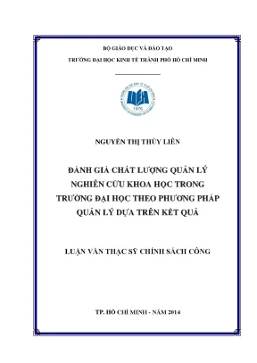 Luận văn UEH: Quản lý NCKH đại học dựa trên kết quả