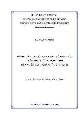 Đánh Giá Hiệu Lực Can Thiệp Vô Hiệu Hóa Của Ngân Hàng