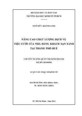 Nâng cao chất lượng dịch vụ tiệc cưới tại nhà hàng khách