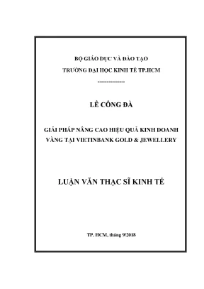 Luận văn UEH: Giải pháp kinh doanh vàng Vietinbank Gold