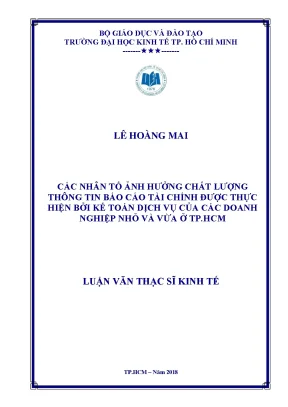 Các nhân tố ảnh hưởng đến chất lượng thông tin báo cáo