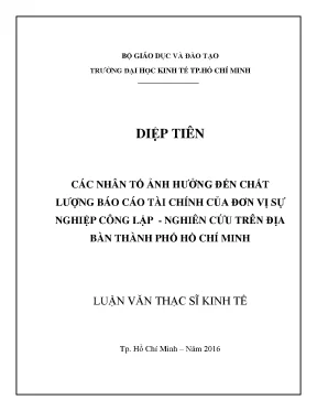 Các Nhân Tố Ảnh Hưởng Đến Chất Lượng Báo Cáo Tài Chính
