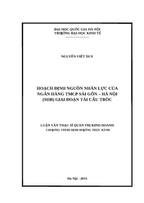 Hoạch Định Nguồn Nhân Lực Ngân Hàng SHB Giai Đoạn Tái
