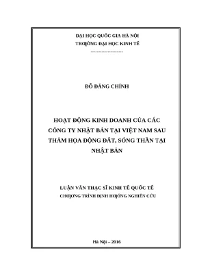 Tác động của thảm họa động đất sóng thần đến hoạt động