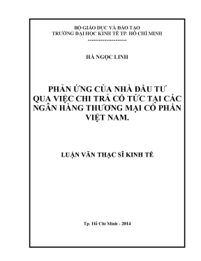 Phản ứng của nhà đầu tư với cổ tức tại ngân hàng thương