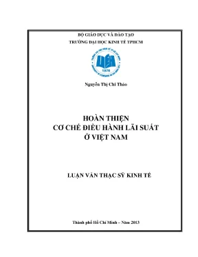 Luận văn: Hoàn thiện cơ chế điều hành lãi suất Việt Nam
