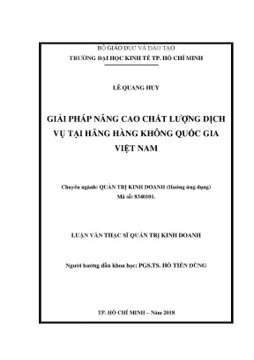 Luận văn Thạc sĩ UEH: Nâng cao dịch vụ Vietnam Airlines