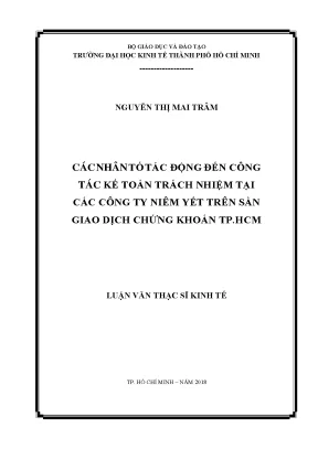 Nhân Tố Tác Động Đến Kế Toán Trách Nhiệm Tại Các Công Ty