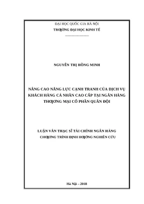 Nâng cao năng lực cạnh tranh dịch vụ khách hàng cá nhân