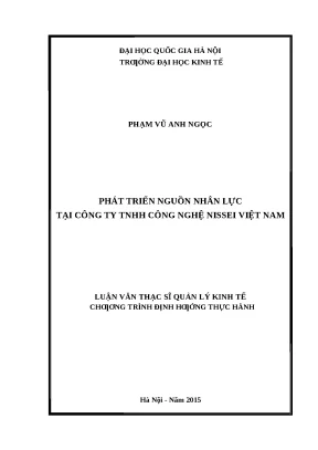 Phát Triển Nguồn Nhân Lực Tại Công Ty TNHH Công Nghệ