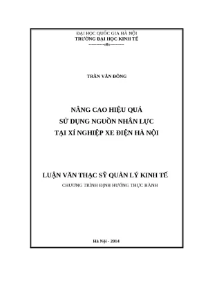 Luận văn: Nâng cao hiệu quả nguồn nhân lực xe điện Hà Nội