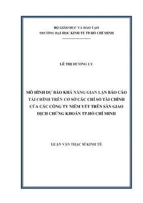 Dự báo khả năng gian lận báo cáo tài chính từ chỉ số tài
