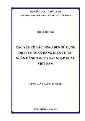 Các yếu tố ảnh hưởng đến việc sử dụng dịch vụ ngân hàng