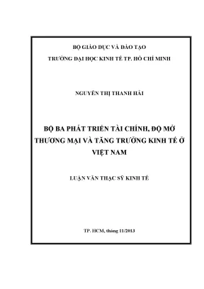 Phát Triển Tài Chính, Độ Mở Thương Mại và Tăng Trưởng