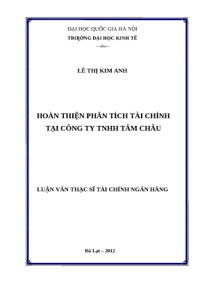 Hoàn thiện phân tích tài chính tại Công ty TNHH Tâm Châu