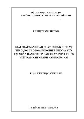 Luận văn: Nâng cao chất lượng tín dụng DNNVV tại BIDV