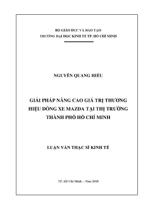 Giải pháp nâng cao giá trị thương hiệu xe Mazda tại TP.