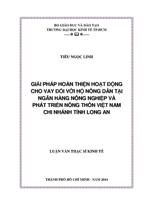 Giải pháp hoàn thiện cho vay nông dân tại Agribank Long An