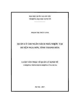 Quản lý chi ngân sách nhà nước tại huyện Nga Sơn, Thanh Hóa