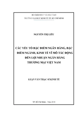 Các yếu tố tác động đến lợi nhuận ngân hàng TM Việt Nam