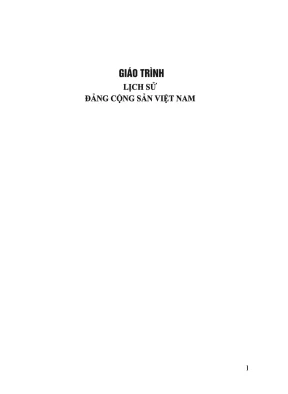 Giáo Trình Lịch Sử Đảng Cộng Sản Việt Nam: Chương 1, 2, 3