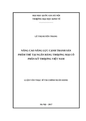 Nâng cao năng lực cạnh tranh sản phẩm thẻ tại Techcombank