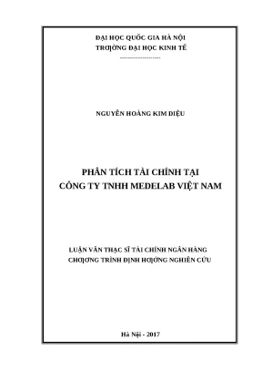 Phân Tích Tài Chính Tại Công Ty TNHH Medelab Việt Nam
