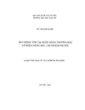 Nâng cao Huy Động Vốn tại Ngân Hàng TMCP Hàng Hải Chi