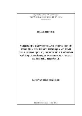 Nghiên cứu sự thỏa mãn khách hàng trong ngành siêu thị