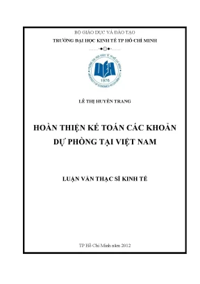 Hoàn thiện kế toán dự phòng tại Việt Nam: Nghiên cứu và