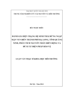 Đánh giá hệ sinh thái rừng ngập mặn ven biển Hạ Long:
