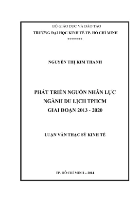 Luận văn: Phát triển nguồn nhân lực du lịch TPHCM (UEH)