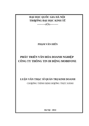 Phát Triển Văn Hóa Doanh Nghiệp Tại MobiFone: Chiến Lược