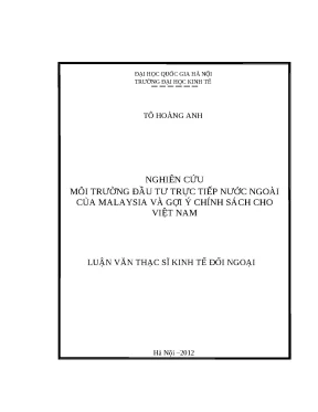 Nghiên cứu môi trường đầu tư FDI của Malaysia và chính