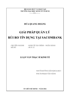Giải Pháp Quản Lý Rủi Ro Tín Dụng Tại Sacombank