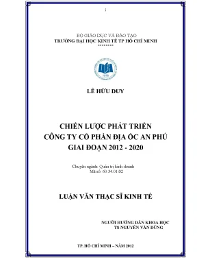 Chiến Lược Phát Triển Công Ty Cổ Phần Địa Ốc An Phú Giai