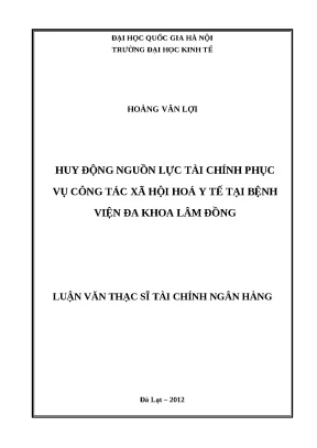 Huy động nguồn lực tài chính cho xã hội hóa y tế tại