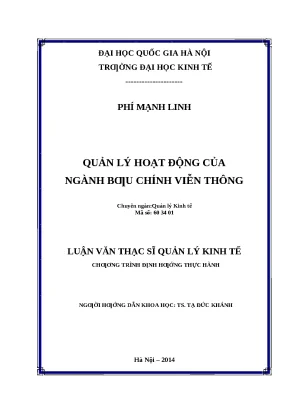 Quản Lý Hoạt Động Ngành Bưu Chính Viễn Thông: Thực Trạng