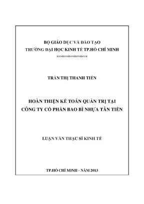 Hoàn thiện kế toán quản trị tại công ty cổ phần bao bì
