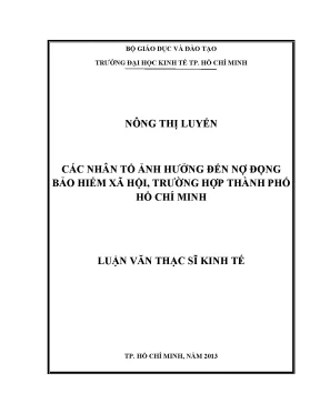 Các Nhân Tố Ảnh Hưởng Đến Nợ Đọng Bảo Hiểm Xã Hội Tại