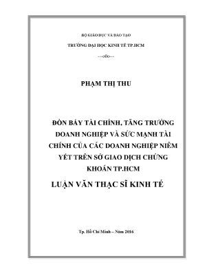 Luận văn: Đòn bẩy tài chính và tăng trưởng doanh nghiệp