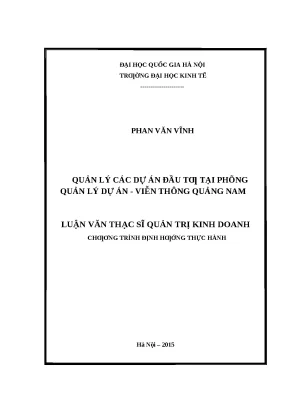 Quản lý dự án đầu tư tại Viễn thông Quảng Nam: Nghiên